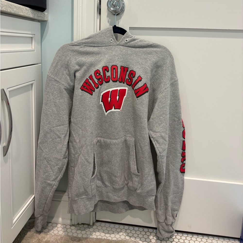 Gray Champion Wisconsin Badgers collegiate pullover hoodie
